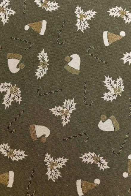 Новорічна рукавиця Шапочки на зеленому