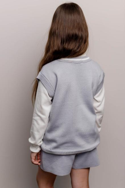 Дитяча жилетка сіра з білою смужкою