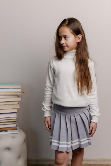 Спiдниця пліссе дитяча сірі зі смужкою