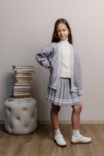 Спiдниця пліссе дитяча сірі зі смужкою Спiдниця пліссе дитяча сірі зі смужкою
