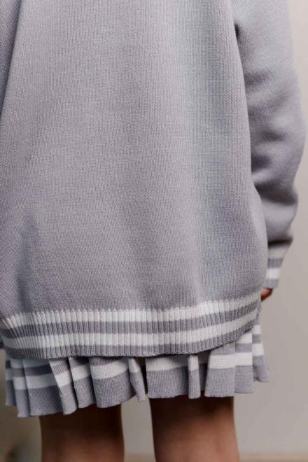 Дитячий кардиган зі смужкою сірий