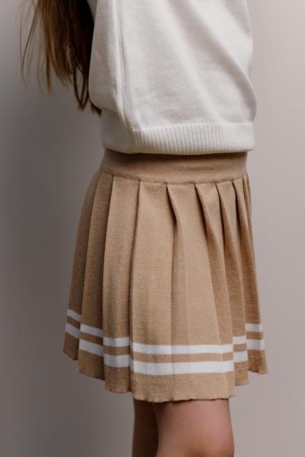 Спiдниця пліссе дитяча бежева зі смужкою