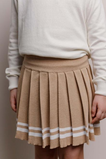 Спiдниця пліссе дитяча бежева зі смужкою