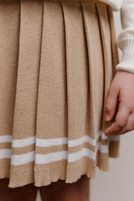 Спiдниця пліссе дитяча бежева зі смужкою