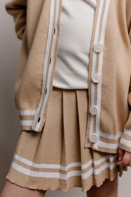 Спiдниця пліссе дитяча бежева зі смужкою