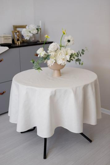 Скатертина святкова кругла Перлина Біла