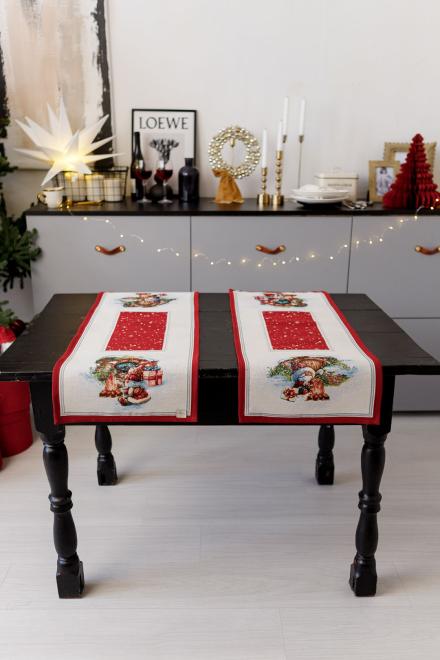 Ранер гобеленовий новорічний Різдвяне багаття