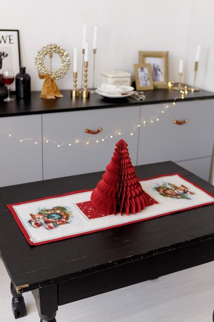 Ранер гобеленовий новорічний Різдвяне багаття