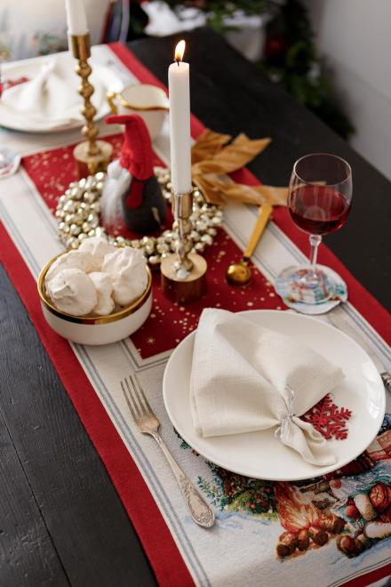 Ранер гобеленовий новорічний Різдвяне багаття