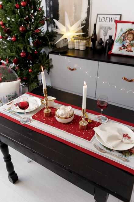 Ранер гобеленовий новорічний Різдвяне багаття