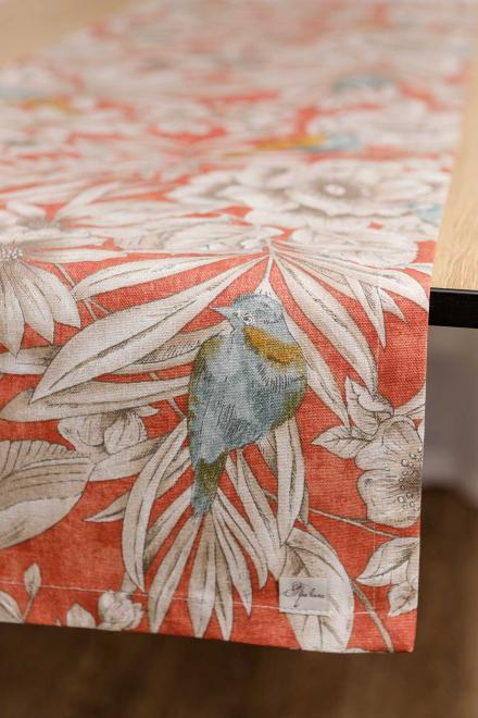 Доріжка на стіл Пташка на теракоті