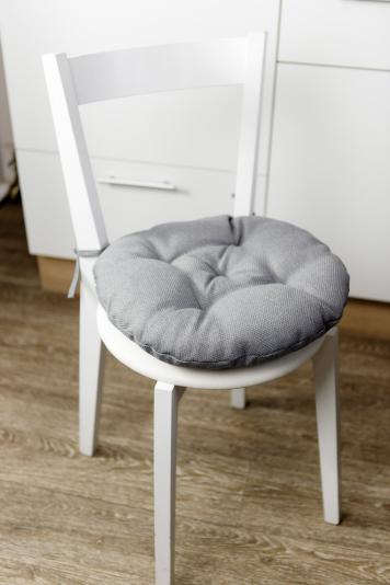 Кругла подушка на стілець LEON сірий