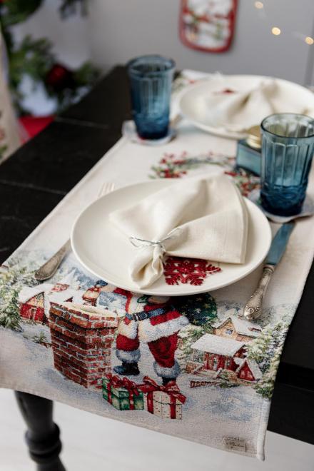 Новорічна доріжка з велюром Снігова зима