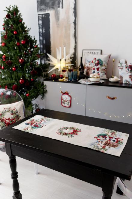 Новорічна доріжка з велюром Снігова зима