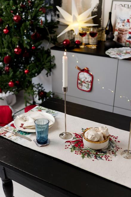 Новорічна доріжка з велюром Снігова зима