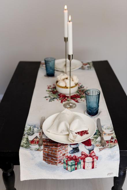 Новорічна доріжка з велюром Снігова зима