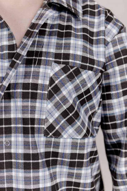 Піжама чоловіча фланелева Клітинка синя