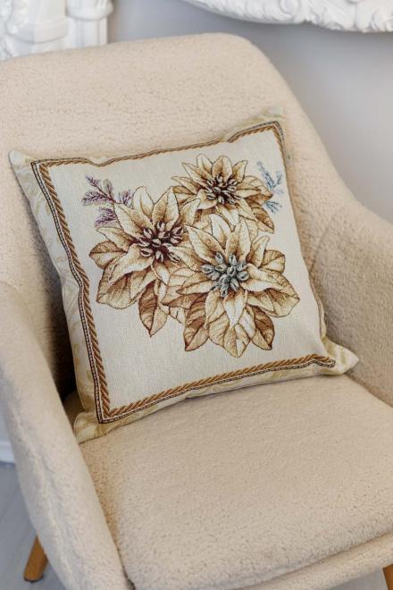 Наволочка гобеленова новорічна Три квітки