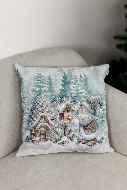 Наволочка гобеленова новорічна Казкові гноми Шпаківня