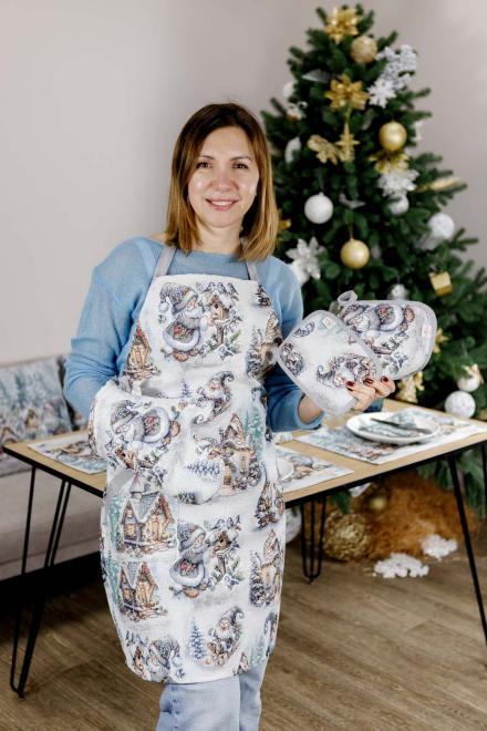 Гобеленова новорічна прихватка Казкові гноми