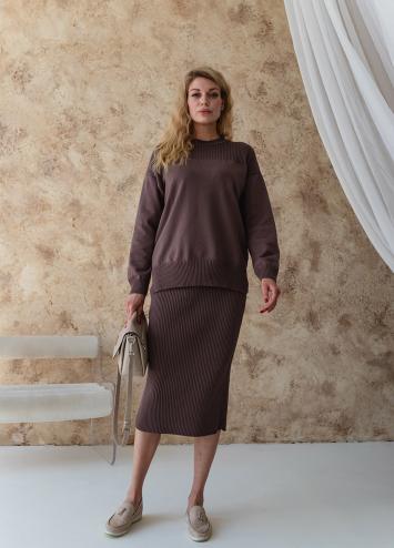 Костюм женский с юбкой Katrin шоколад New Костюм женский с юбкой Katrin шоколад New