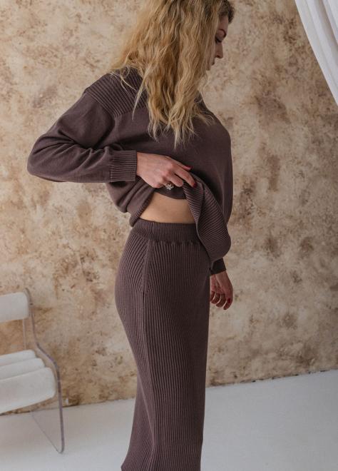 Костюм женский с юбкой Katrin шоколад New