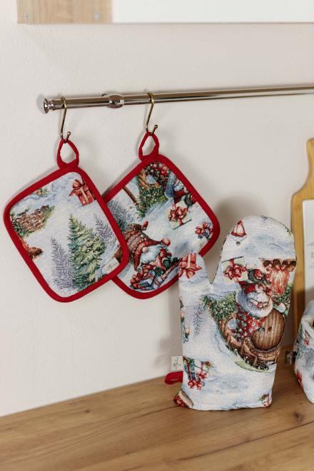 Новорічна гобеленова рукавичка Різдвяне багаття