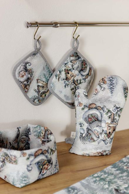 Новорічна гобеленова рукавичка Казкові гноми