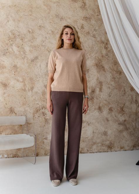 Жіноча футболка в'язана бежева