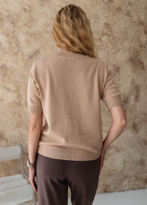 Жіноча футболка в'язана бежева