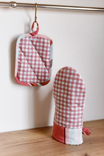 Набір рукавиця та прихватка Коралова клітинка