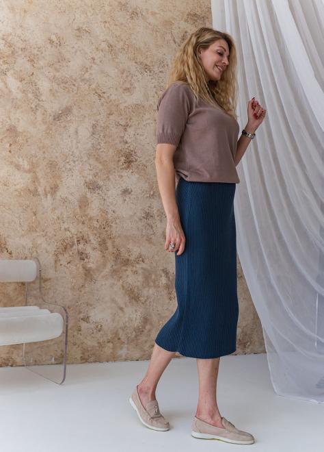 В'язана спiдниця Katrin cиній джинc