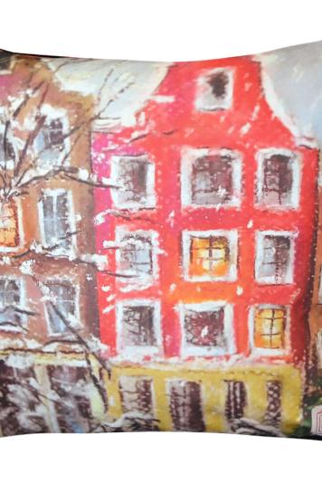 Подушка декоративная Зимний город