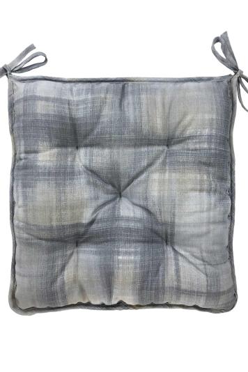 Подушка на стілець PARIS графітова клітинка