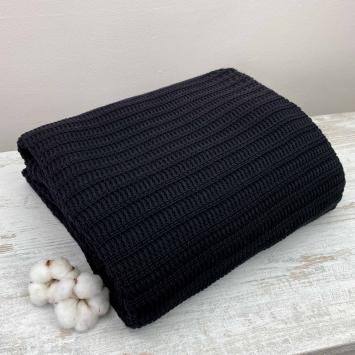 Плед вязаный Cotton Черный