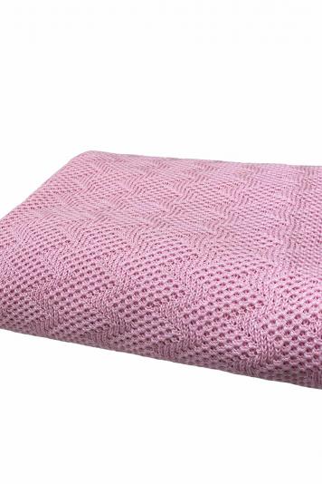 Плед в'язаний Дiно зiгзаг Рожевий Плед в'язаний Дiно зiгзаг Рожевий