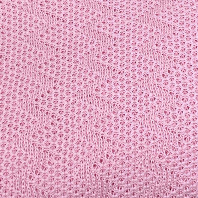 Плед в'язаний Дiно зiгзаг Рожевий