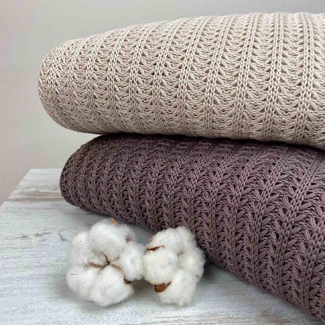 Плед вязаный Cotton Кофейный