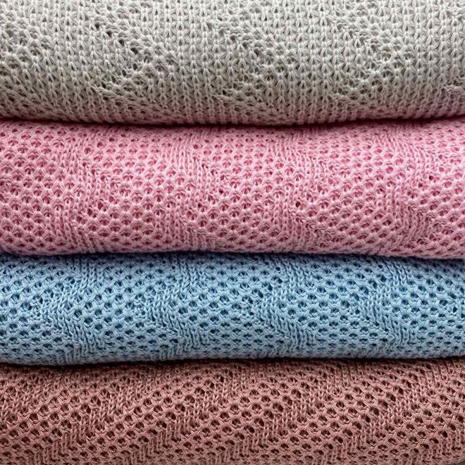 Плед в'язаний Дiно зiгзаг Рожевий