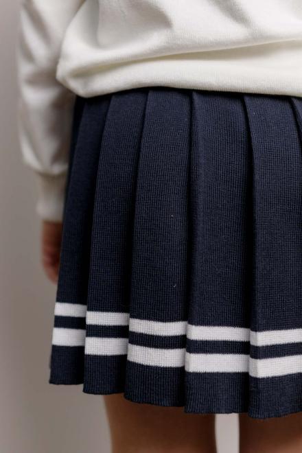 Спiдниця пліссе дитяча темно-синя зі смужкою