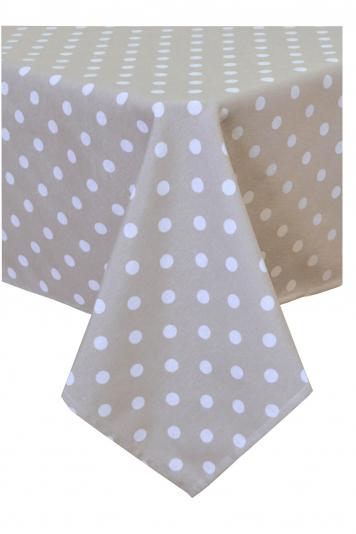 Скатертина на стіл горох беж